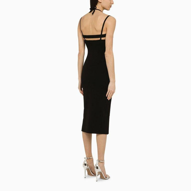ANDREADAMO BLACK STRETCH MIDI DRESS 3