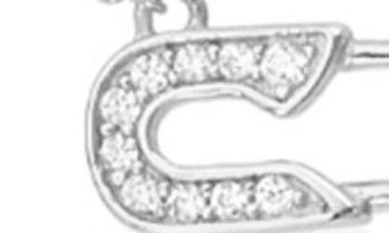 ADORNIA White Rhodium Plated Safety Pin Heart Necklace 4