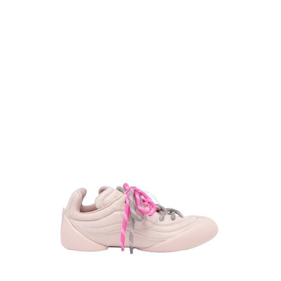 Alexander McQueen Ladies Pinkish Crackled Leather Flexion Sneakers