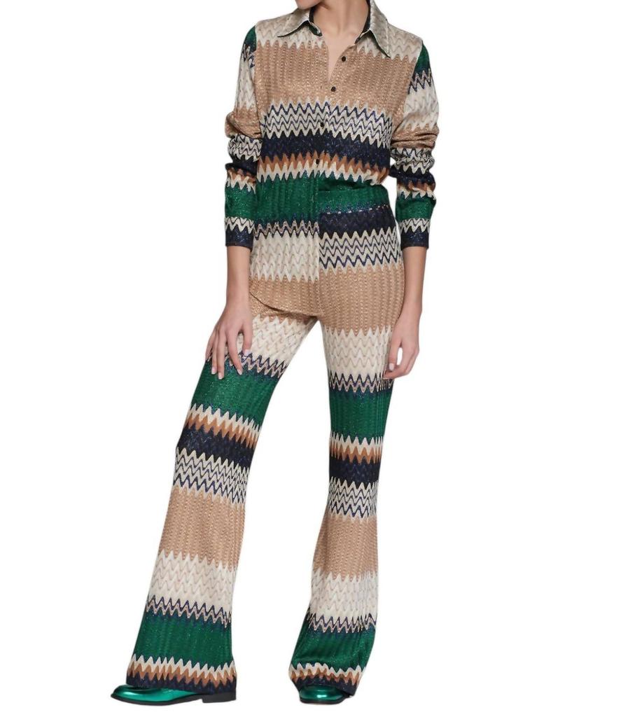 VILAGALLO Vilagallo - SPIKES PRINT LUREX TROUSER