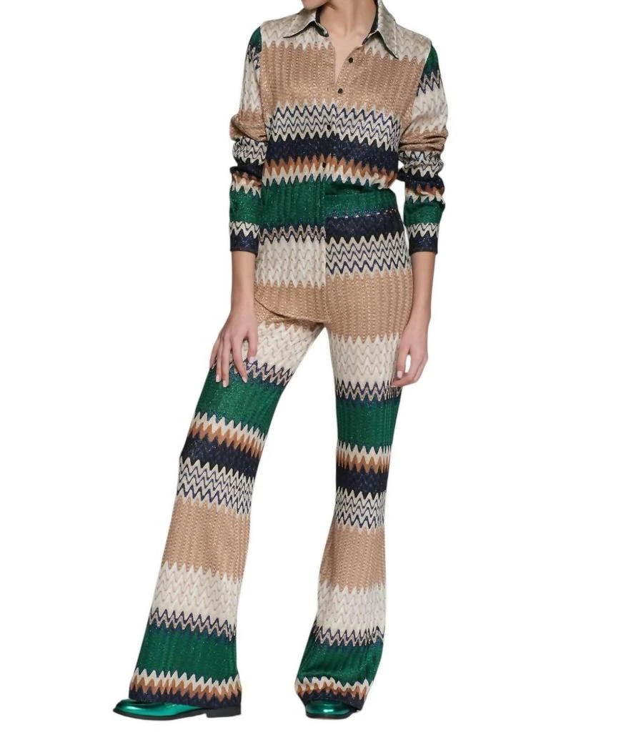 VILAGALLO Vilagallo - SPIKES PRINT LUREX TROUSER 1