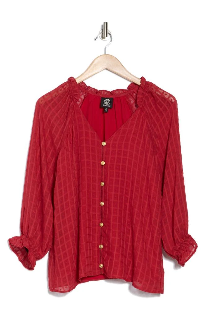 Bobeau Ruffle Button Down Top 3