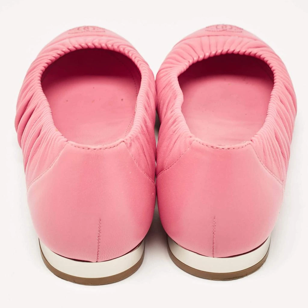 Chanel Chanel Pink Leather CC Cap Toe Ballet Flats Size 37.5 5