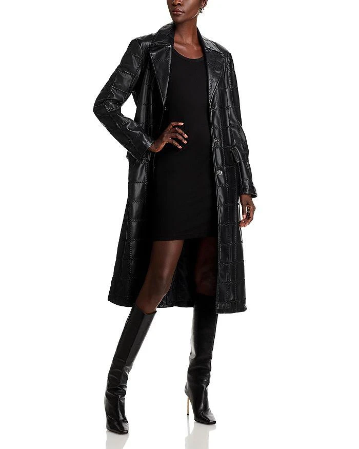 Bagatelle Faux Leather Trench Coat 1