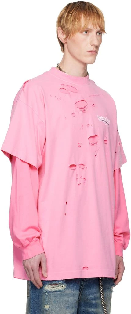 Balenciaga Pink Political Campaign Long Sleeve Layered T-shirt 2