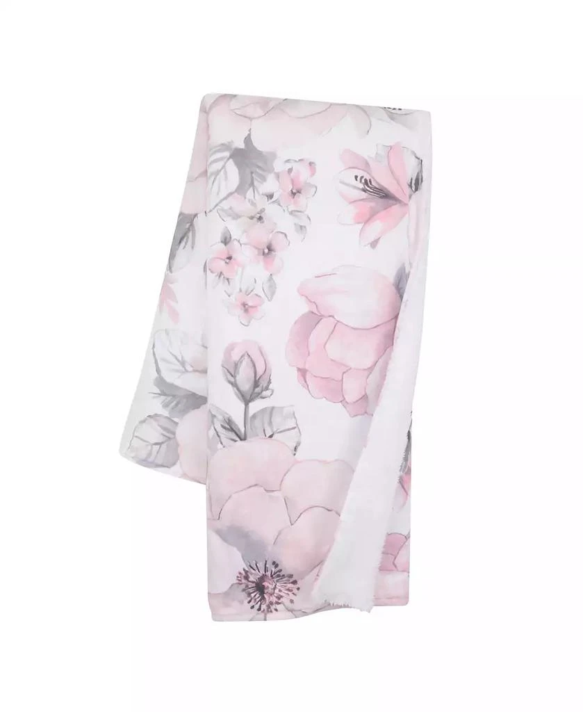 Lambs 
Ivy Botanical Baby Watercolor Floral Pink Fleece Baby Blanket