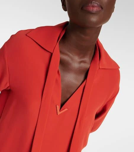 Valentino Tie-neck silk blouse 4
