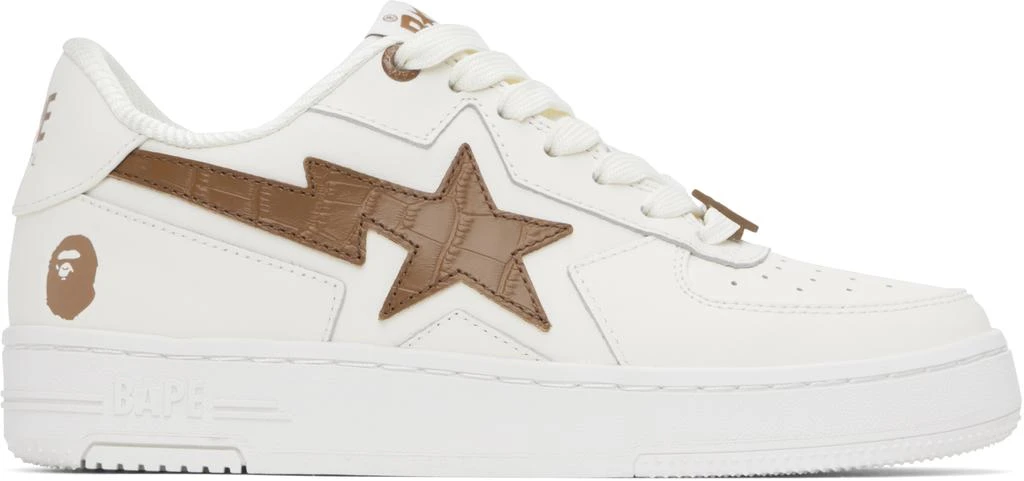 Bape Off-White & Brown 'BAPE' STA ICON Sneakers 1
