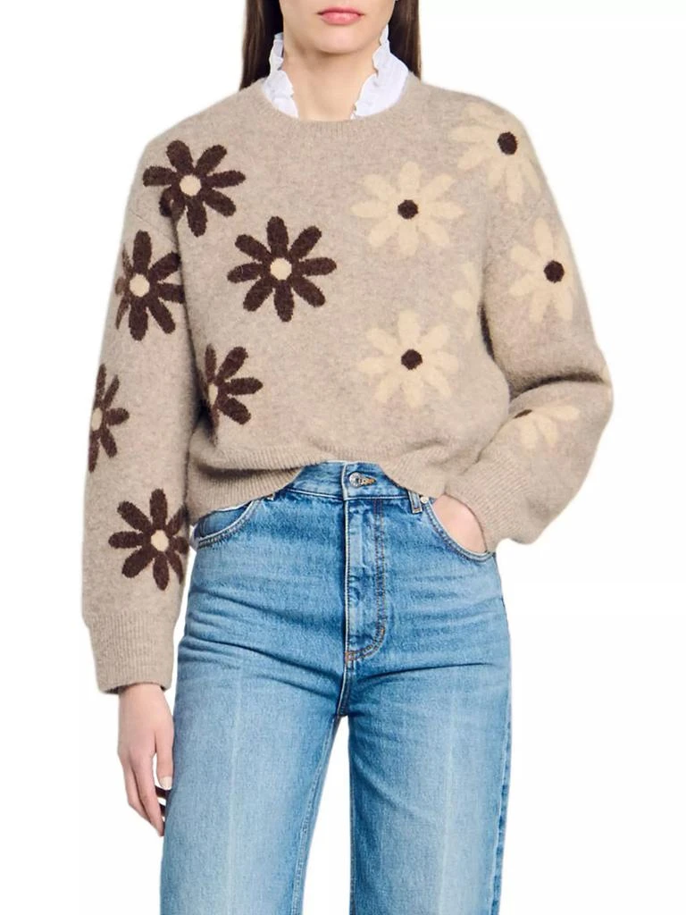 Sandro Floral Knit Sweater 2