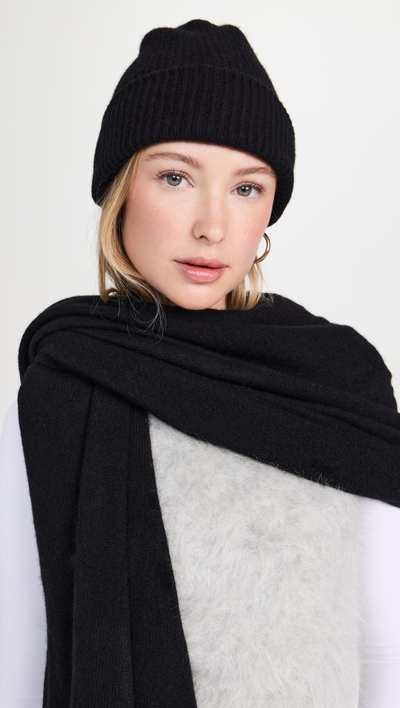 White + Warren Cashmere Plush Rib Beanie