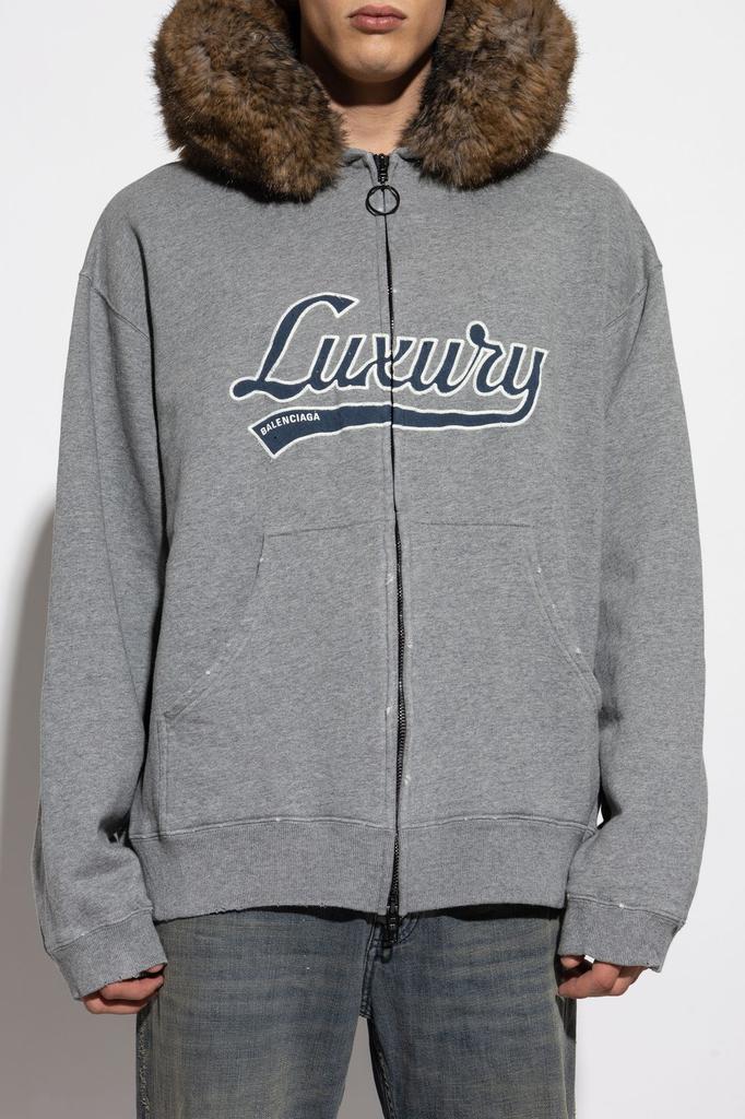 Balenciaga Luxury Script Oversized Zip-Up Hoodie – On Sale Now