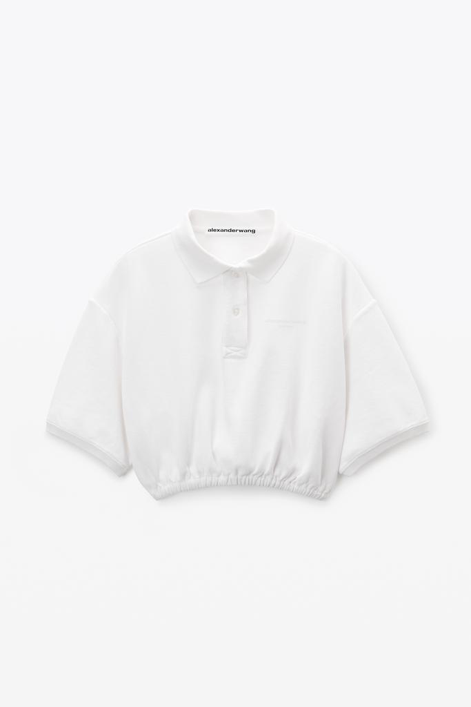 Alexander Wang white deconstructed polo shirt