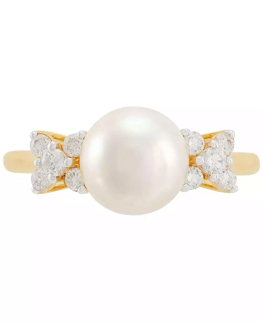Grown With Love Cultured Freshwater Pearl (9mm) & Lab Grown Diamond (1/3 ct. t.w.) Ring in 14k Gold 3