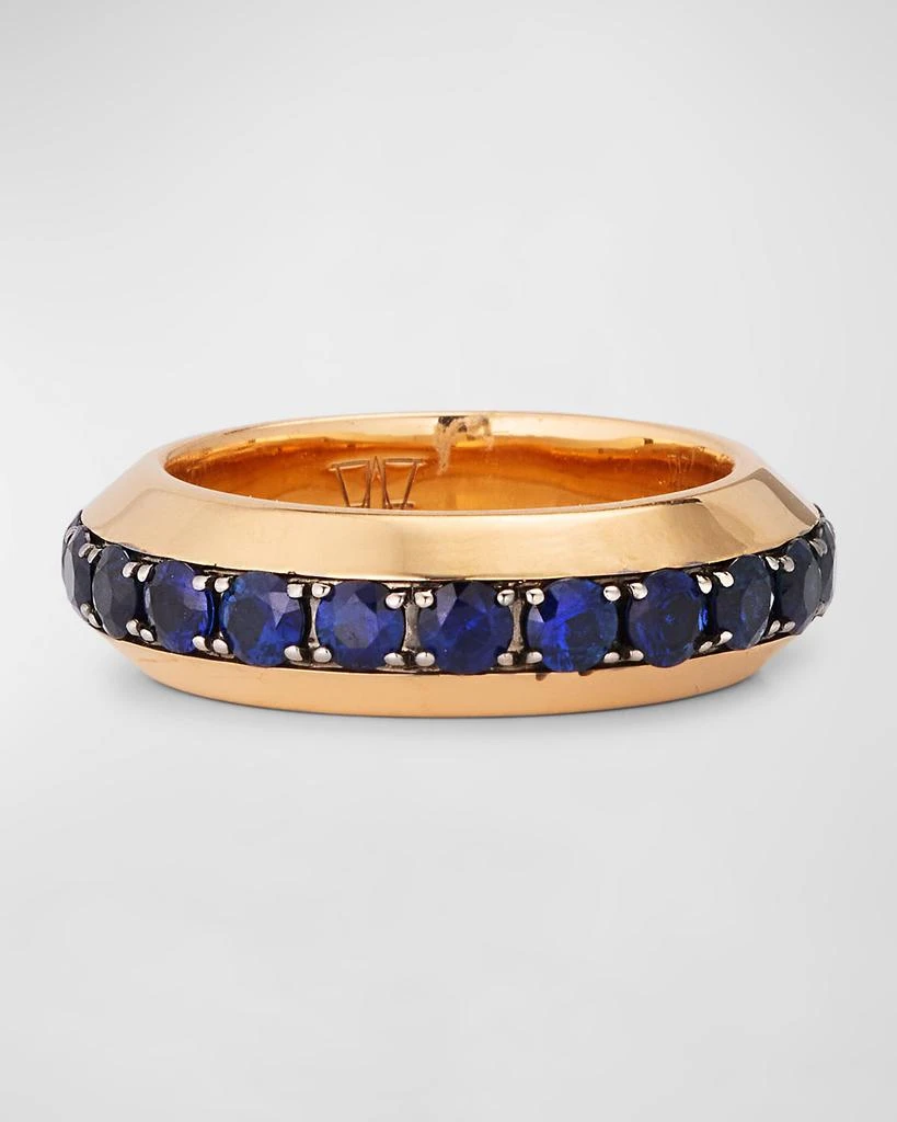 Walters Faith Grant 18K Rose Gold and Blue Sapphire Angled Band Ring 1