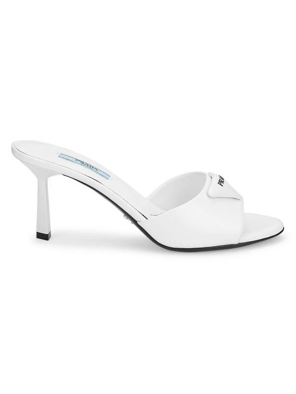 Prada Leather Logo High-Heel Mules 1