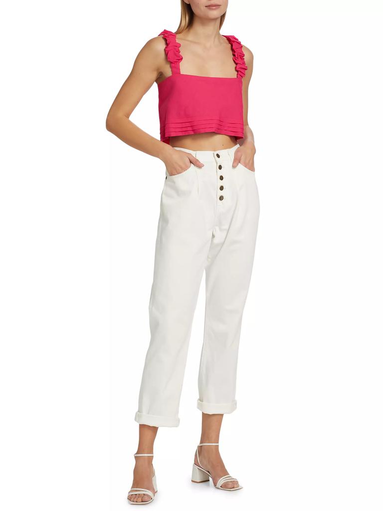 Ramy Brook Cora Linen-Blend Crop Top