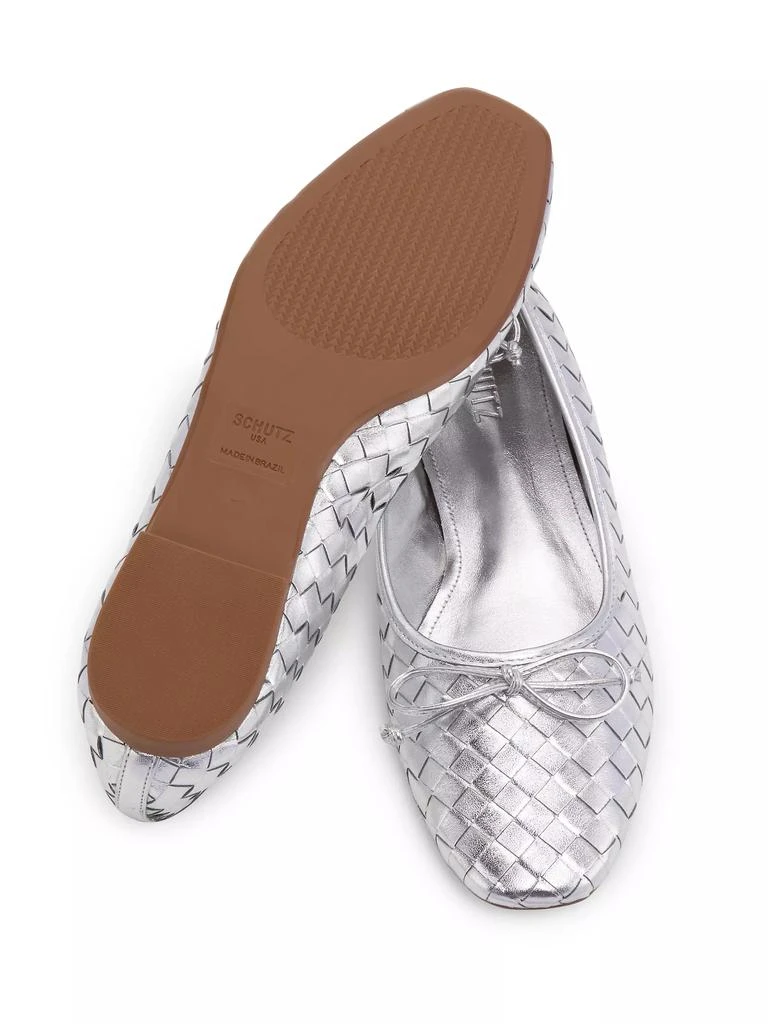 Schutz Arissa Metallic Woven Leather Flats 6