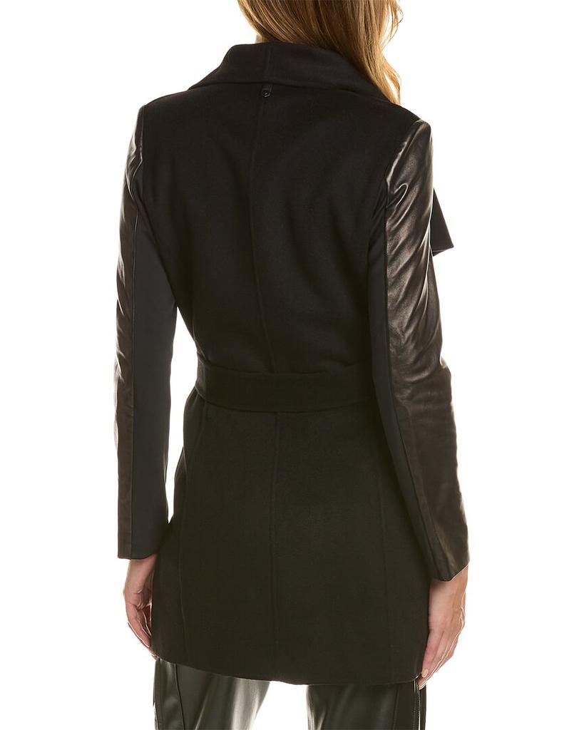 RUDSAK RUDSAK Mellia Leather-Trim Wool-Blend Jacket