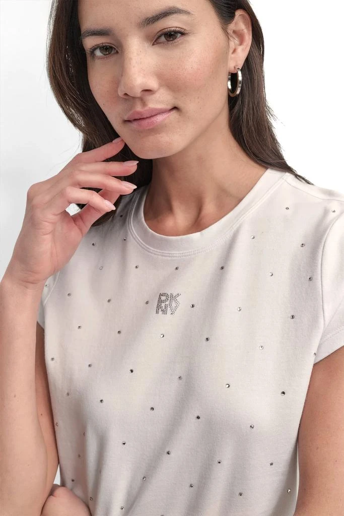 DKNY CRYSTAL EMBELLISHED LOGO TEE 3