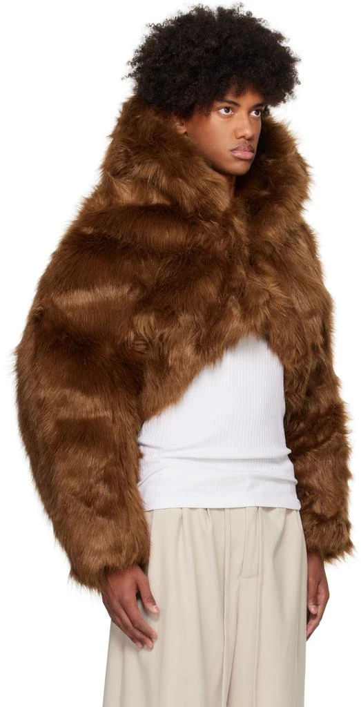 Entire Studios Brown Vicinity Crop Faux-Fur Jacket 2