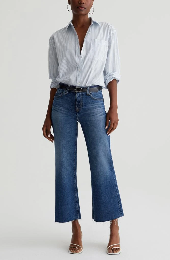 AG Saige Stretch Raw Hem Crop Wide Leg Jeans 9