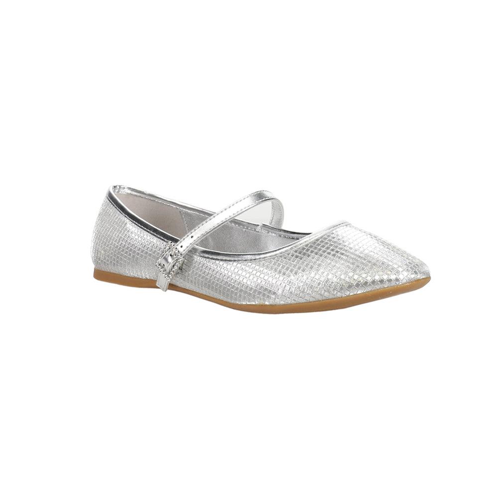 Nina Wally Metallic Rhinestone Mary Jane Ballet Flats (Little Kid-Big Kid)