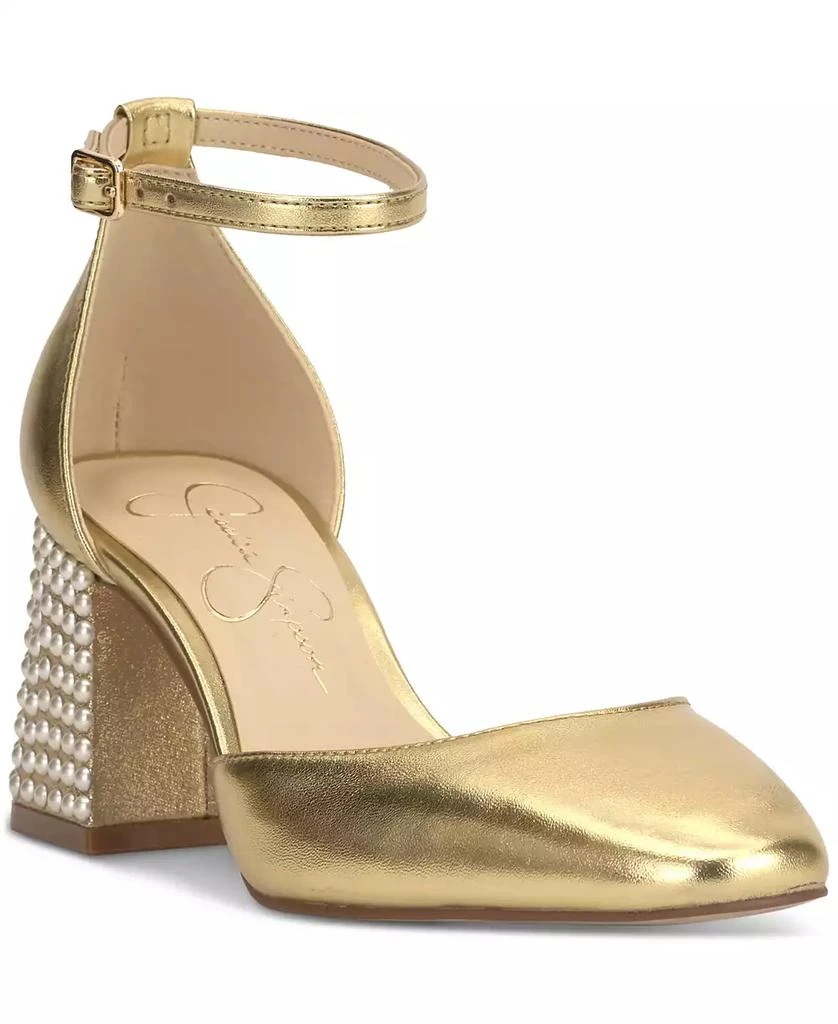 Jessica Simpson Women
s Fulian Ankle-Strap Block-Heel Pumps 1