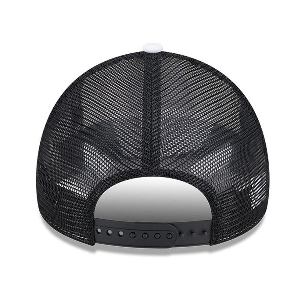 New Era Men's White/Black Pittsburgh Steelers Court Sport Foam Front A-Frame 9FORTY Adjustable Trucker Hat