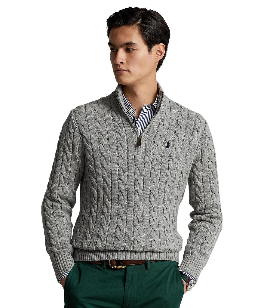 Ralph Lauren Long Sleeve Cotton Cable 1/2 Zip 1