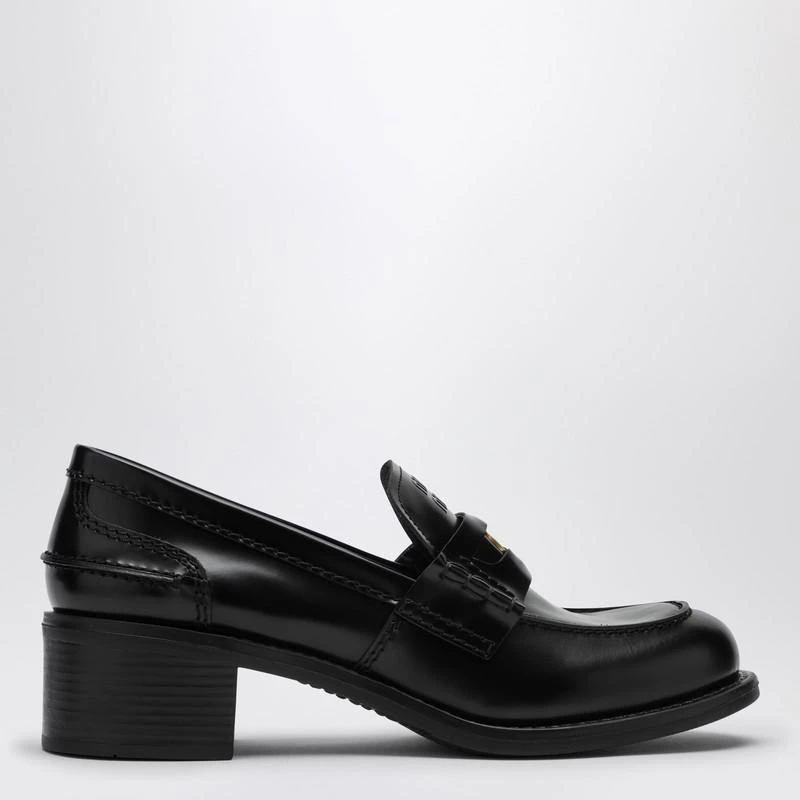 Black Penny loafer in brushed leather