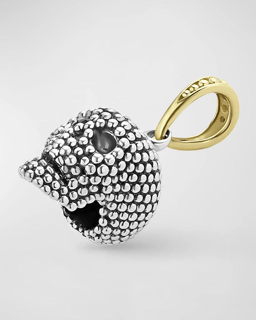 LAGOS Men
s Sterling Silver and 18K Gold Anthem Caviar Skull Pendant, 15x8mm 3