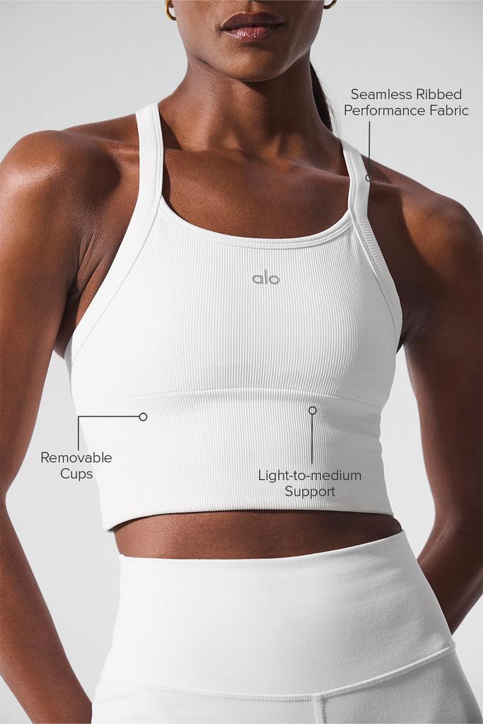 Alo Seamless Ribbed Favorite Bra Tank - White