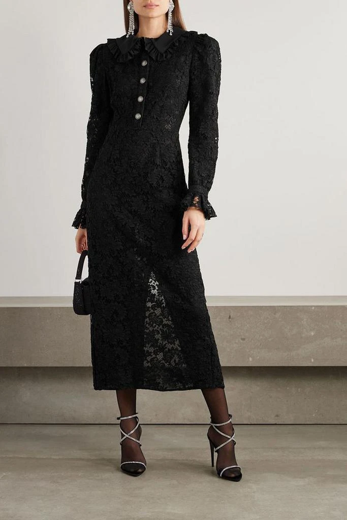 Alessandra Rich Silk-trimmed ruffled lace maxi dress 2