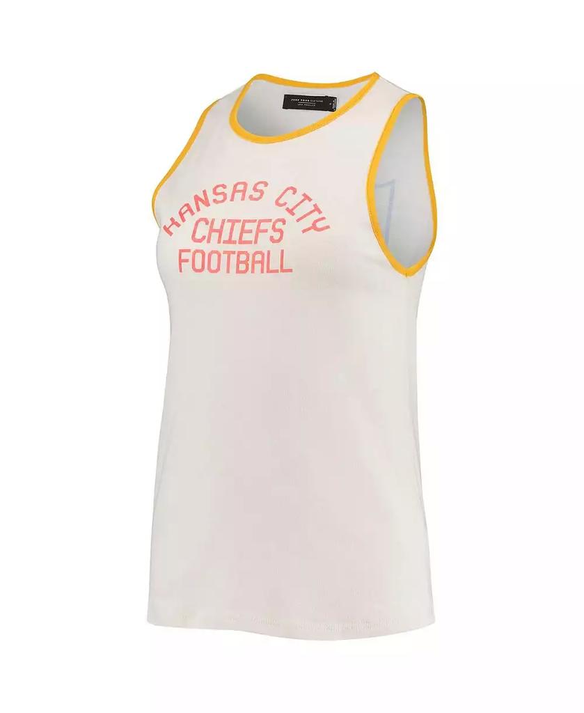 Junk Food Women's White and Gold Kansas City Chiefs Throwback Pop Binding Scoop Neck Tank Top
