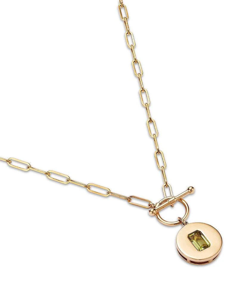 Bloomingdale's Fine Collection 14K Yellow Gold Peridot Disc Pendant Necklace, 16" 4