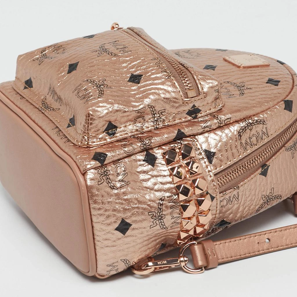 Shop MCM Rose Gold Visetos Coated Canvas and Leather Mini  display picture 1