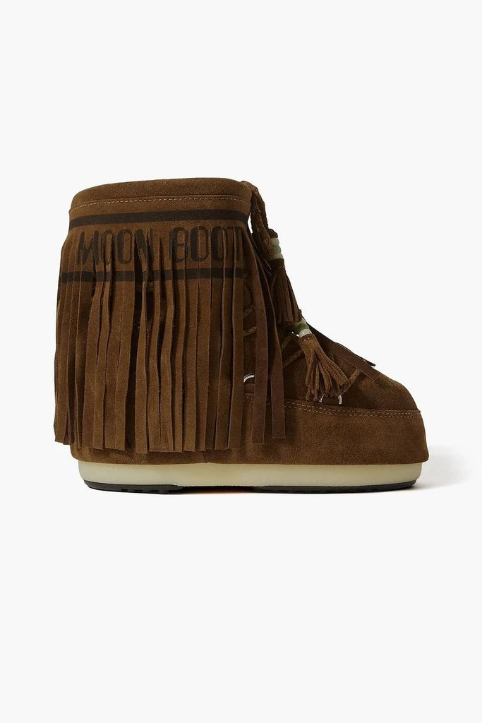 ALANUI X MOON BOOT + Moon Boot shearling-lined embellished fringed suede snow boots 1