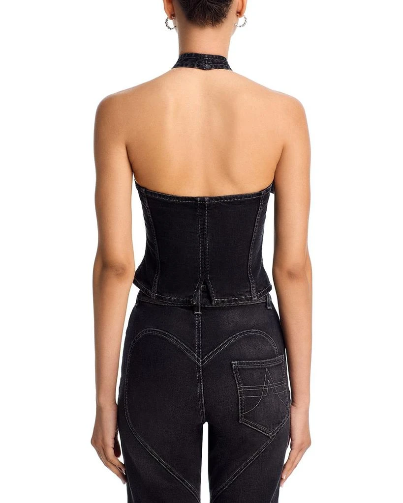 AREA Denim Bow Halter Top 3