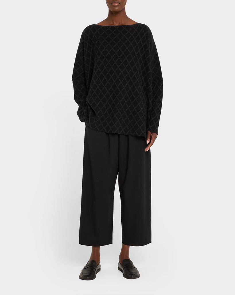 Eskandar Diamond Fine-Gauge Knit Cashmere Sweater (Mid Plus Length)