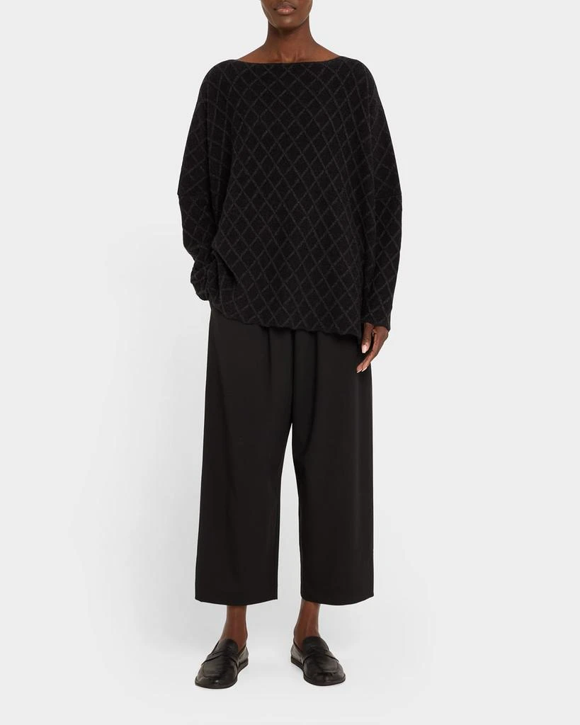 Eskandar Diamond Fine-Gauge Knit Cashmere Sweater (Mid Plus Length) 2
