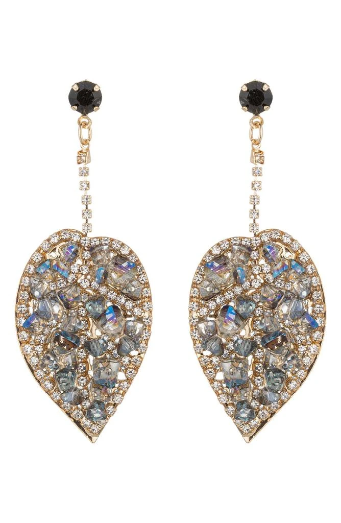 EYE CANDY LOS ANGELES Spring Leaf Crystal Drop Earrings