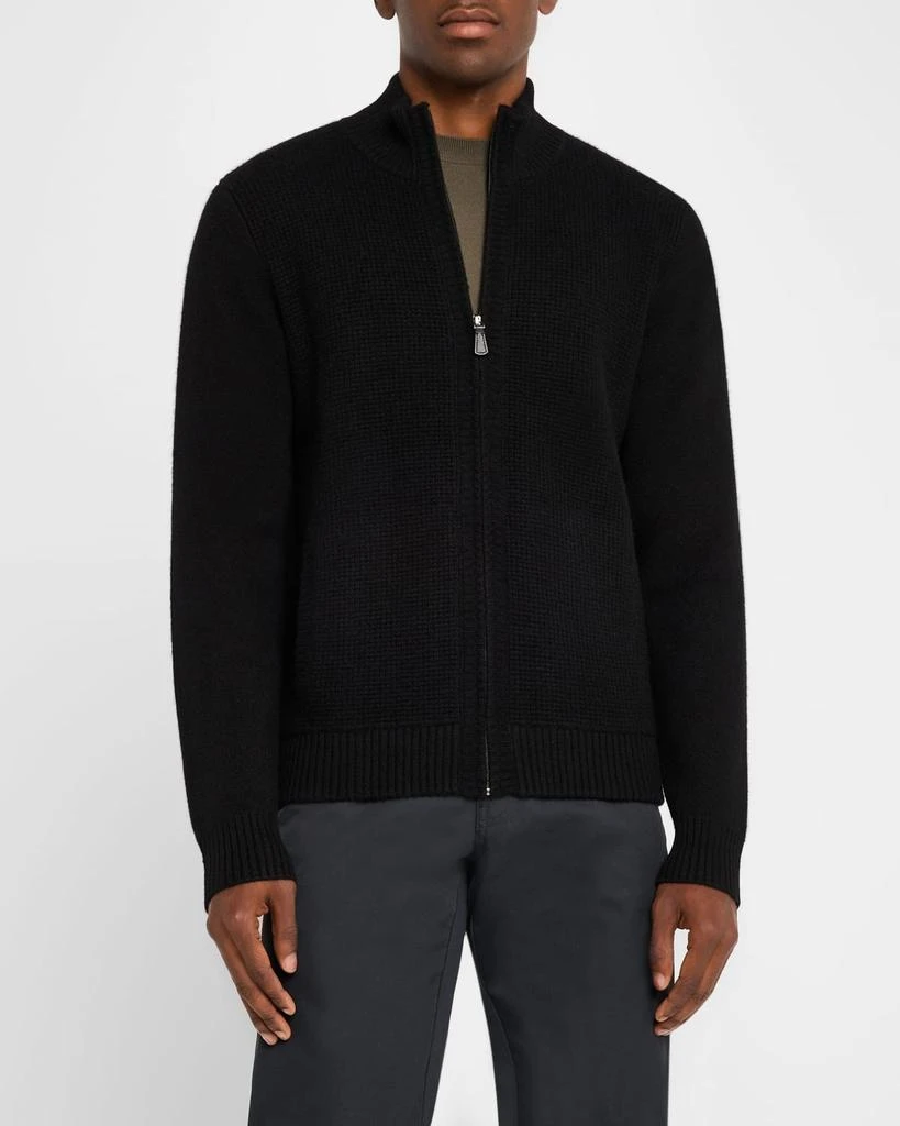 Neiman Marcus Men's Cashmere Knit Full-Zip Sweater 4