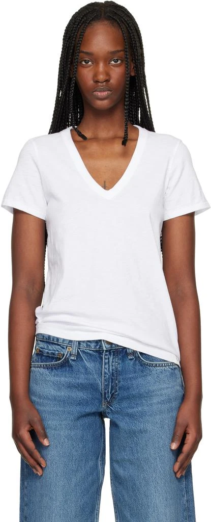 Rag & Bone White 'The Slub Vee' T-shirt