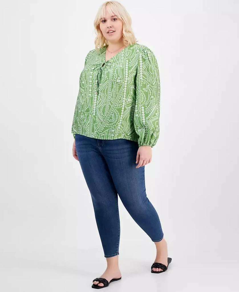 INC International Plus Size Long-Sleeve Keyhole Blouse, Exclusively at Macy's 2