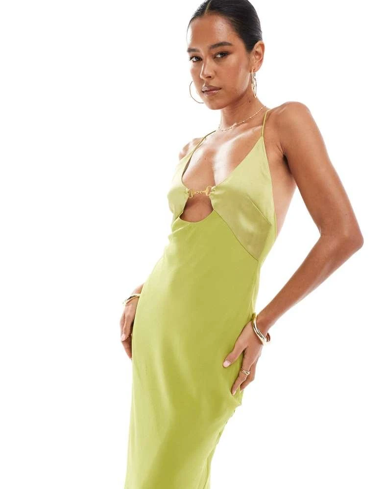 Shop ASOS DESIGN cami maxi dress with satin bust and buckle detail in lime  on Sale at BeyondStyle  Get 20% Off ASOS DESIGN cami maxi dress with satin  bust and buckle
