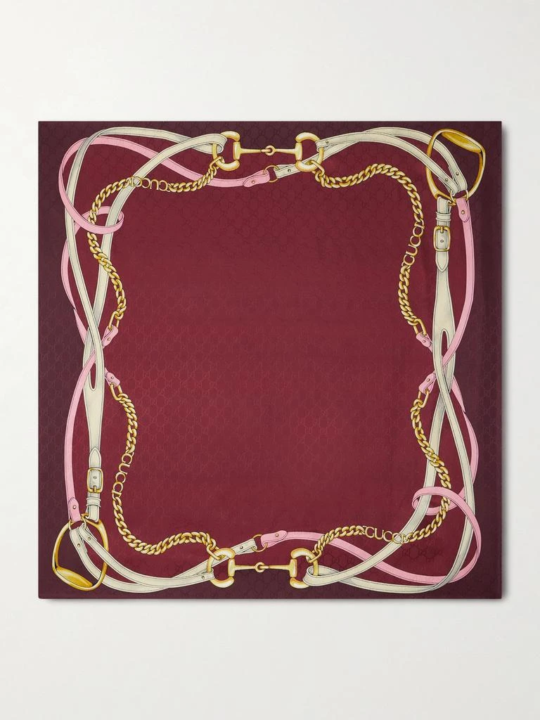 Gucci Printed Silk-twill Jacquard Scarf