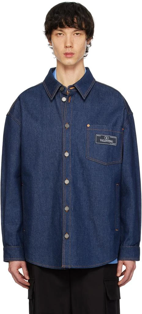 Valentino Indigo Patch Denim Shirt 1