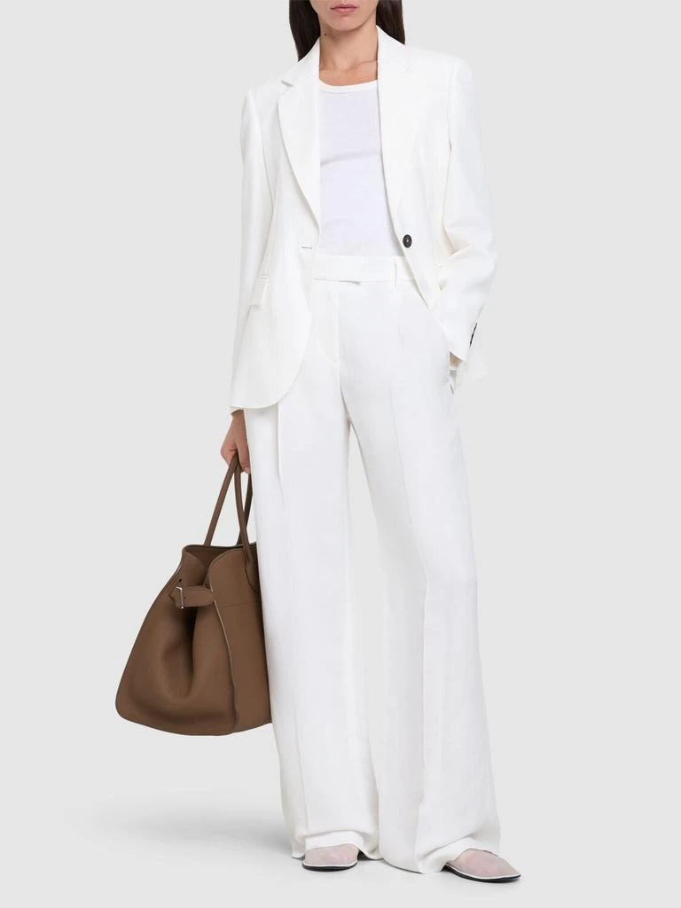 Brunello Cucinelli Fluid Linen Blend Twill Wide Pants 1