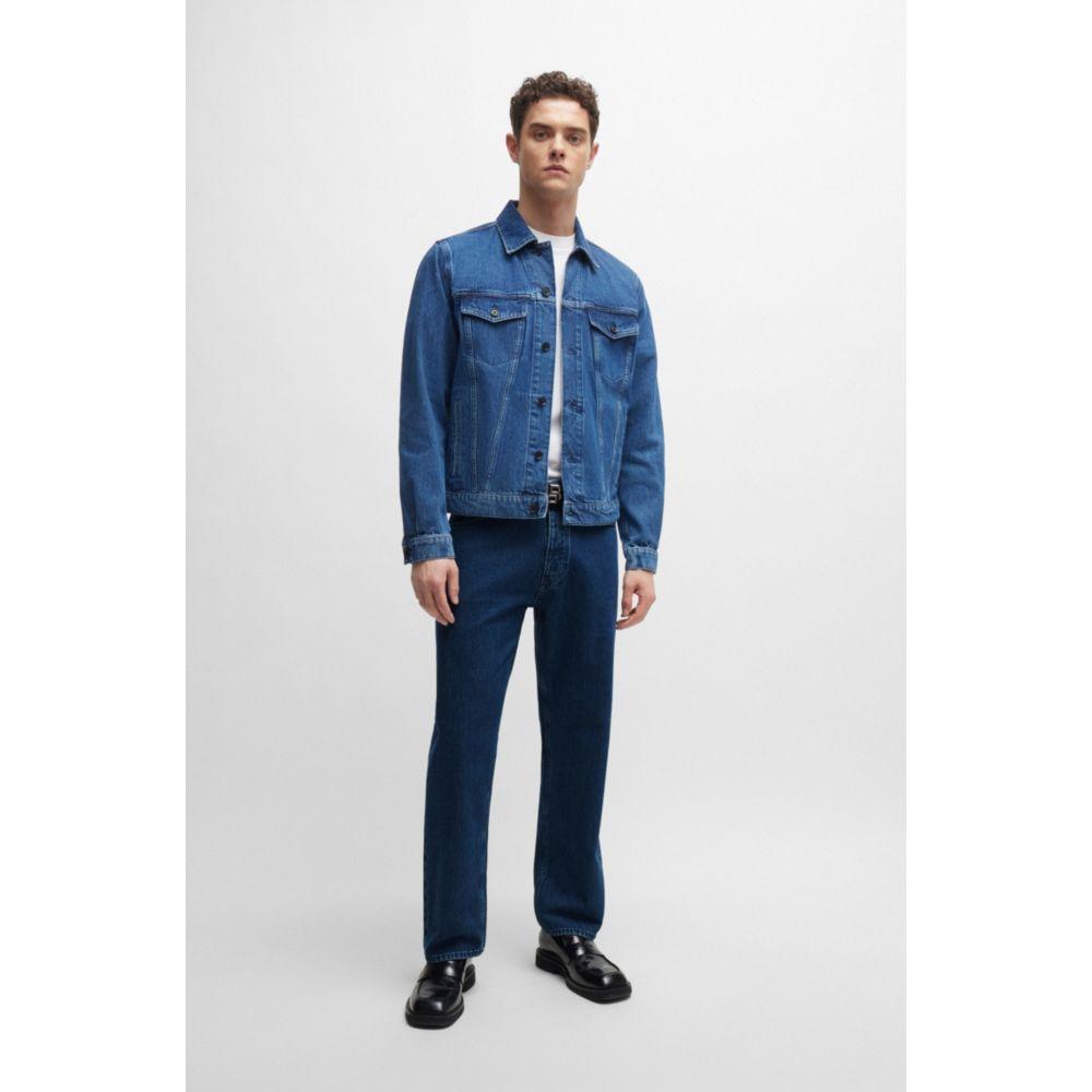 Hugo Boss Relaxed-fit jeans in blue rigid denim