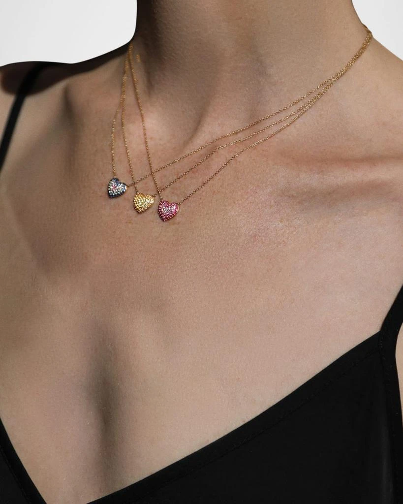 Emily P. Wheeler Lucy Ombré Heart Sapphire Necklace in 18K Yellow Gold, 16" 2